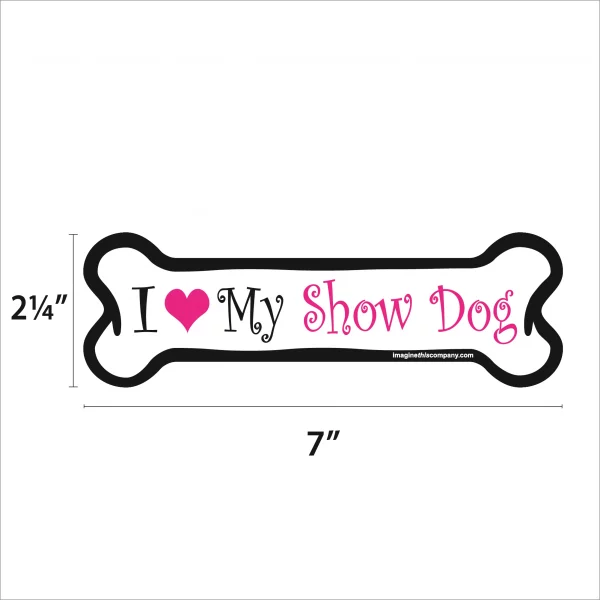 I Love my Show Dog Pink Bone Magnet - Image 2