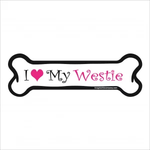 I Love my Westie Pink Bone Magnet