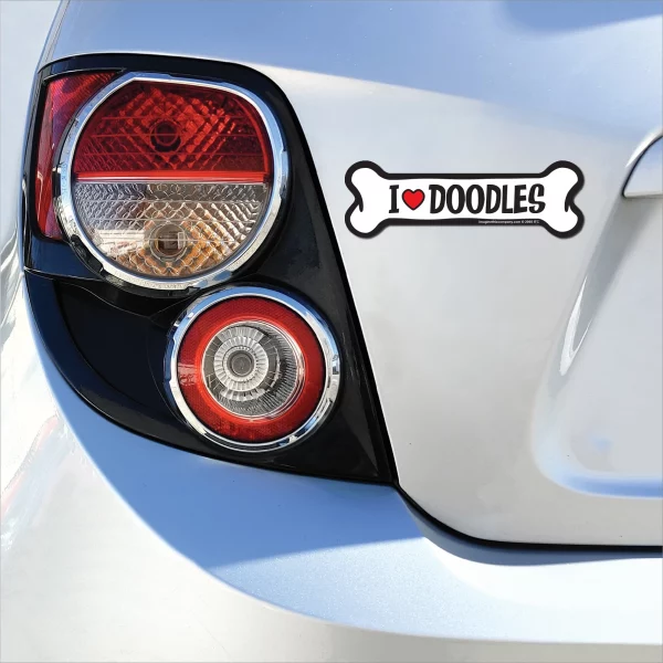 I Love Doodles Bone Magnet - Image 3