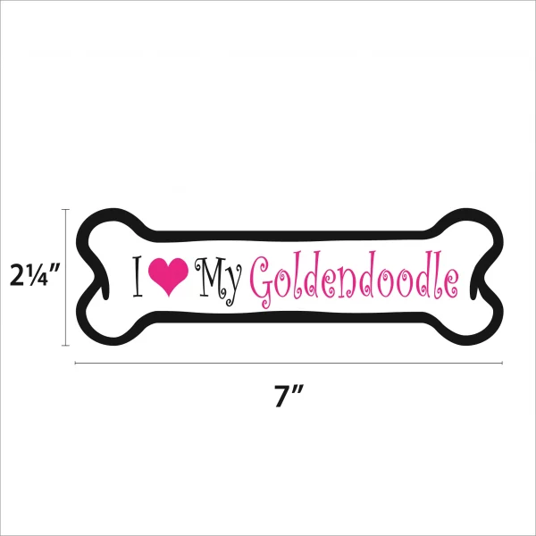 I Love my Goldendoodle Pink Bone Magnet - Image 2
