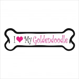 I Love my Goldendoodle Pink Bone Magnet