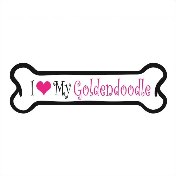 I Love my Goldendoodle Pink Bone Magnet