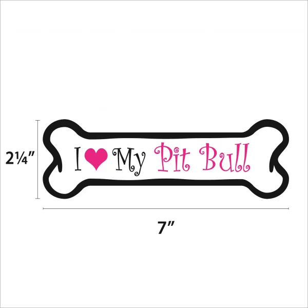 I Love my Pit Bull Pink Bone Magnet - Image 2