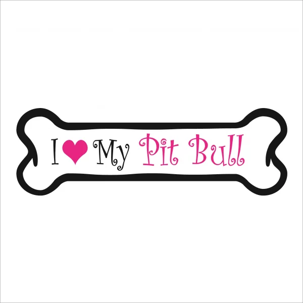 I Love my Pit Bull Pink Bone Magnet