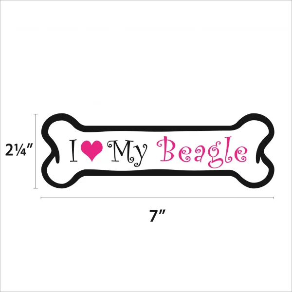 I Love my Beagle Pink Bone Magnet - Image 2