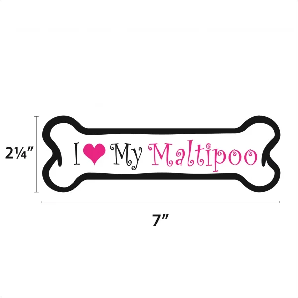 I Love my Maltipoo Pink Bone Magnet - Image 2