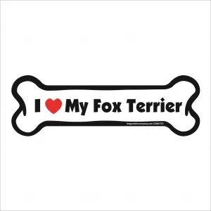 I Love my Fox Terrier Bone Magnet
