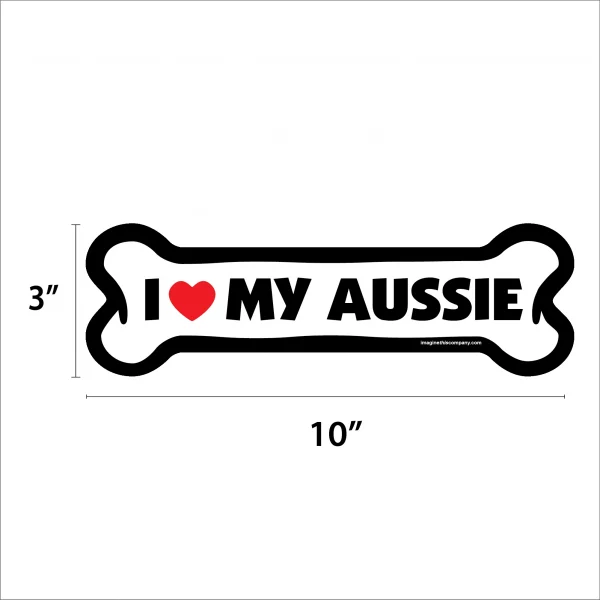 I Love My Aussie Large Bone Magnet - Image 2
