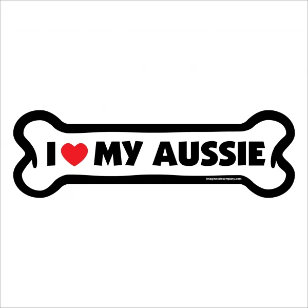 I Love My Aussie Large Bone Magnet