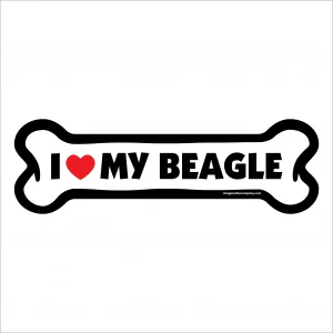I Love My Beagle Large Bone Magnet