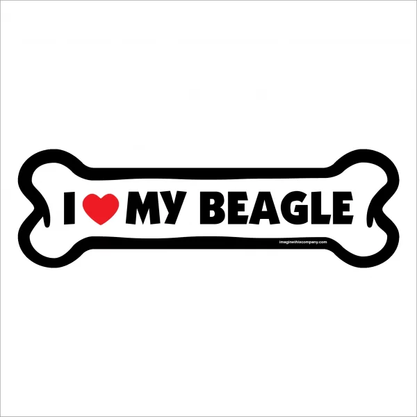 I Love My Beagle Large Bone Magnet