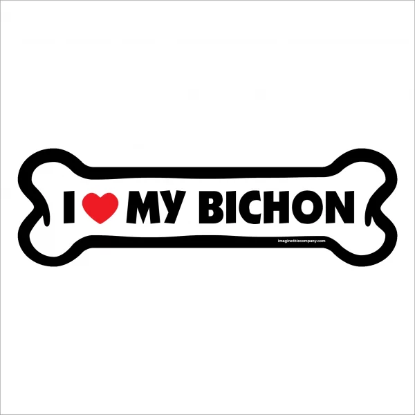 I Love My Bichon Large Bone Magnet