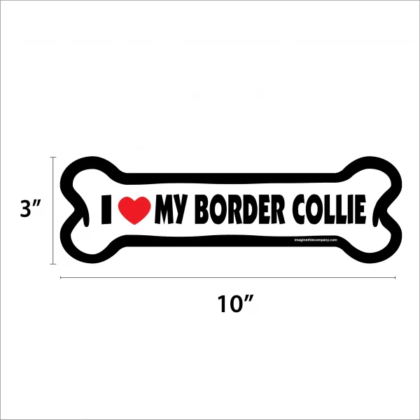I Love My Border Collie Large Bone Magnet - Image 2