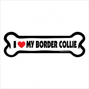 I Love My Border Collie Large Bone Magnet