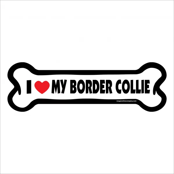 I Love My Border Collie Large Bone Magnet