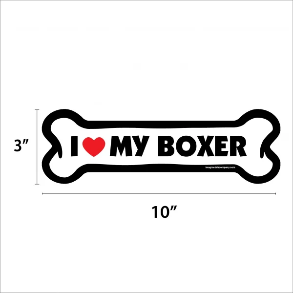 I Love My Boxer Large Bone Magnet - Image 2