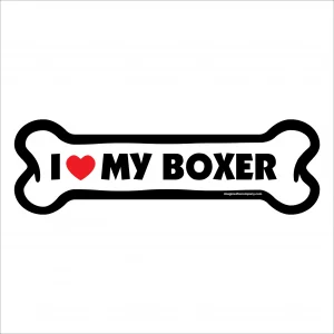 I Love My Boxer Large Bone Magnet