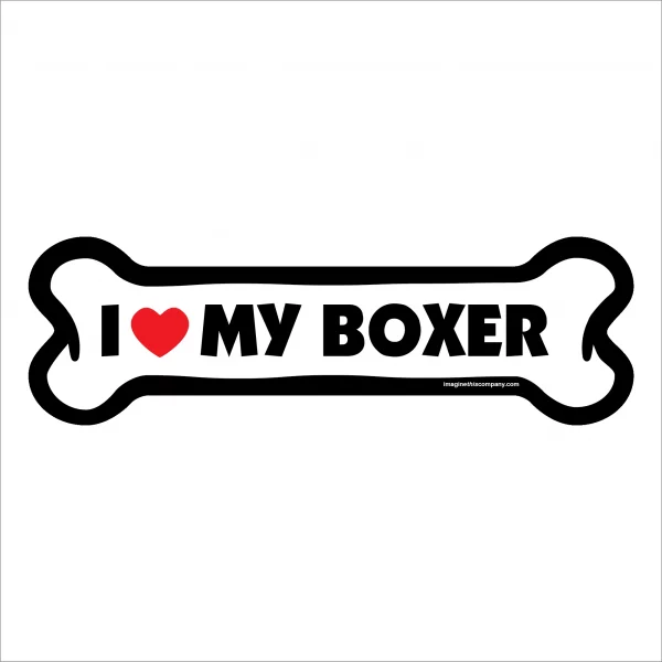 I Love My Boxer Large Bone Magnet