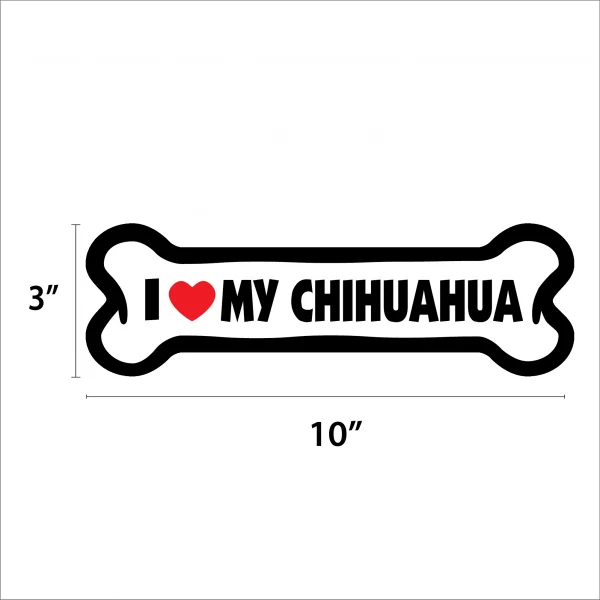 I Love My Chihuahua Large Bone Magnet - Image 2