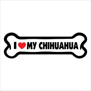 I Love My Chihuahua Large Bone Magnet