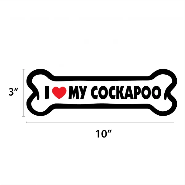 I Love My Cockapoo Large Bone Magnet - Image 2