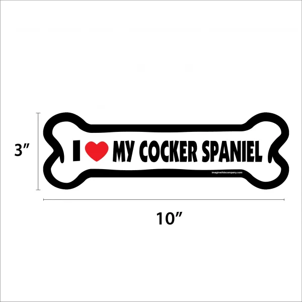 I Love My Cocker Spaniel Large Bone Magnet - Image 2