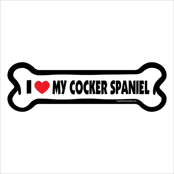 I Love My Cocker Spaniel Large Bone Magnet