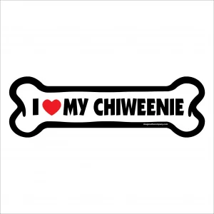 I Love My Chiweenie Large Bone Magnet