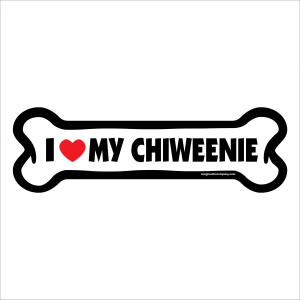 I Love My Chiweenie Large Bone Magnet