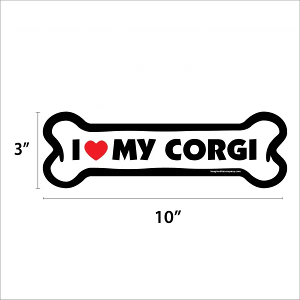 I Love My Corgi Large Bone Magnet - Image 2