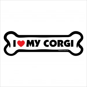 I Love My Corgi Large Bone Magnet