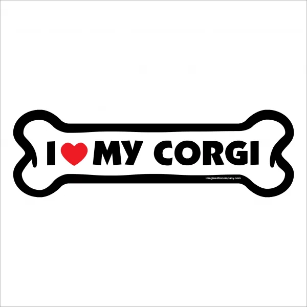 I Love My Corgi Large Bone Magnet
