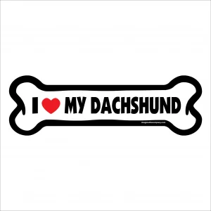 I Love My Dachshund Large Bone Magnet