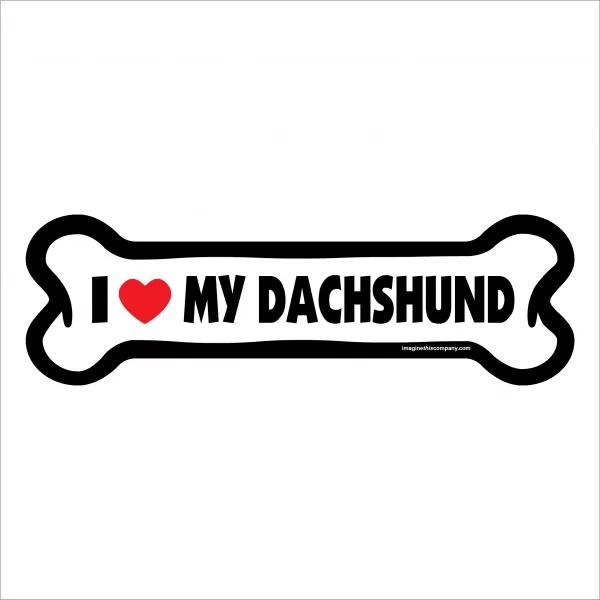 I Love My Dachshund Large Bone Magnet