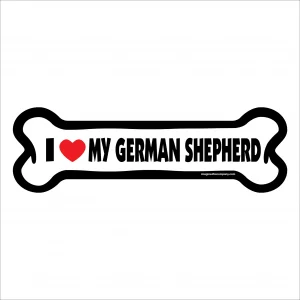 I Love My German Shepherd Large Bone Magnet