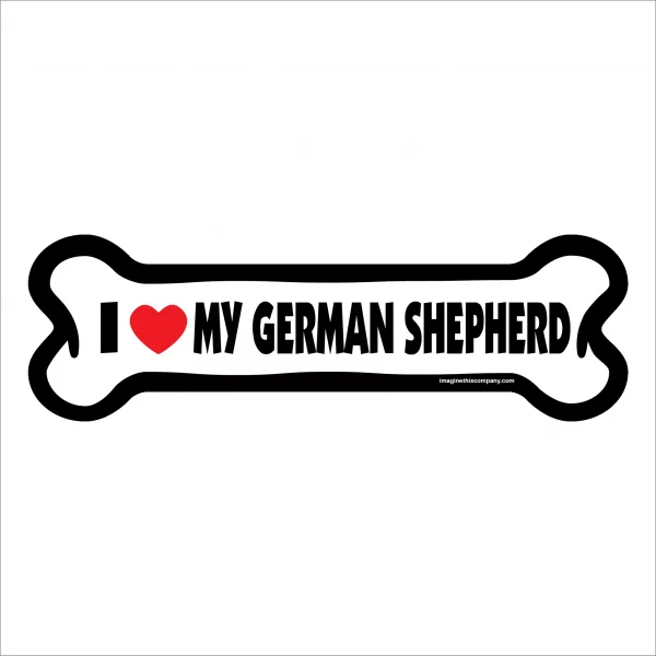 I Love My German Shepherd Large Bone Magnet