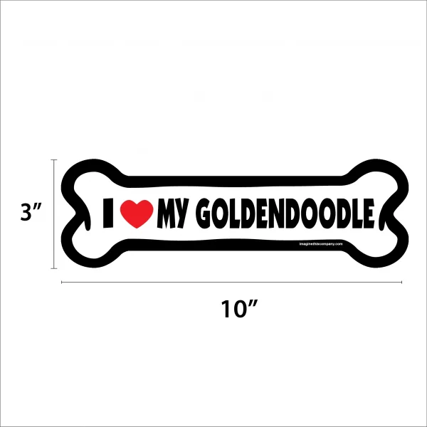 I Love My Goldendoodle Large Bone Magnet - Image 2