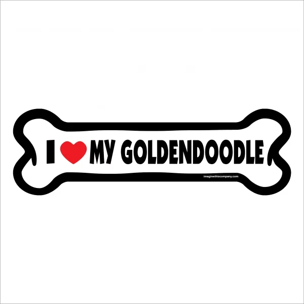 I Love My Goldendoodle Large Bone Magnet