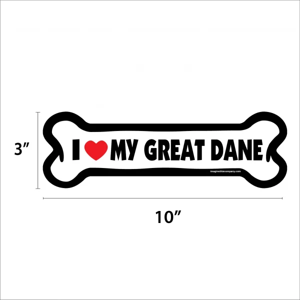 I Love My Great Dane Large Bone Magnet - Image 2