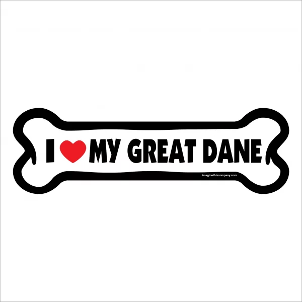 I Love My Great Dane Large Bone Magnet