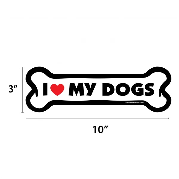 I Love My Dogs Large Bone Magnet - Image 2