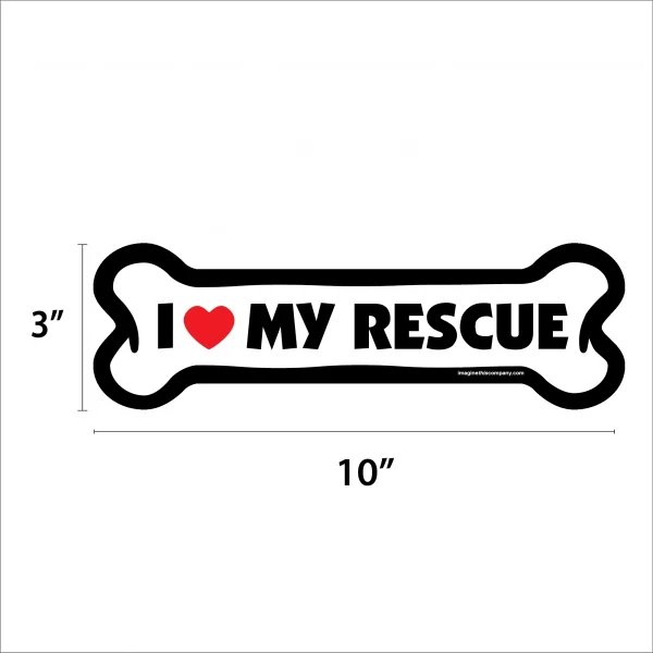 I Love My Rescue Large Bone Magnet - Image 2