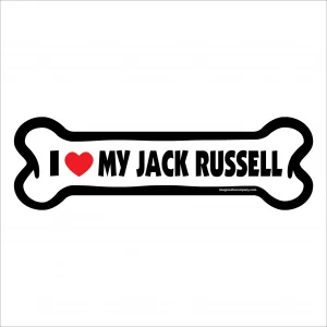 I Love My Jack Russell Large Bone Magnet