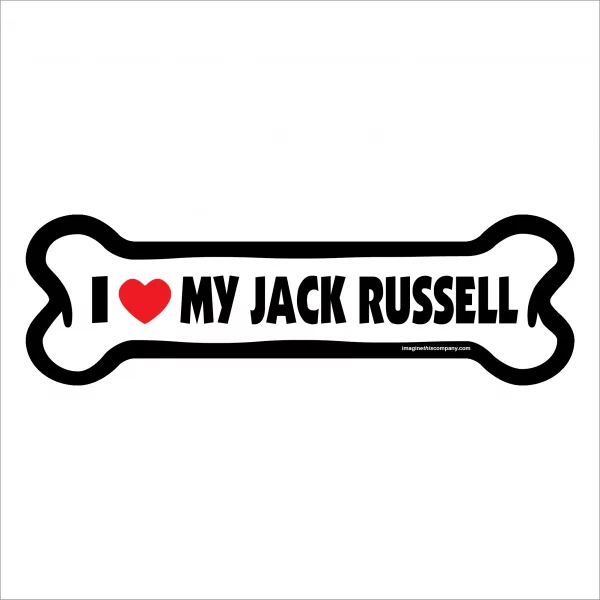 I Love My Jack Russell Large Bone Magnet