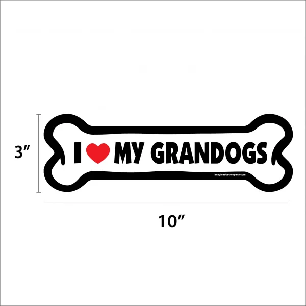 I Love My Grandogs Large Bone Magnet - Image 2