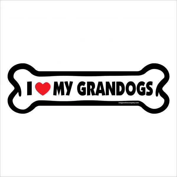 I Love My Grandogs Large Bone Magnet