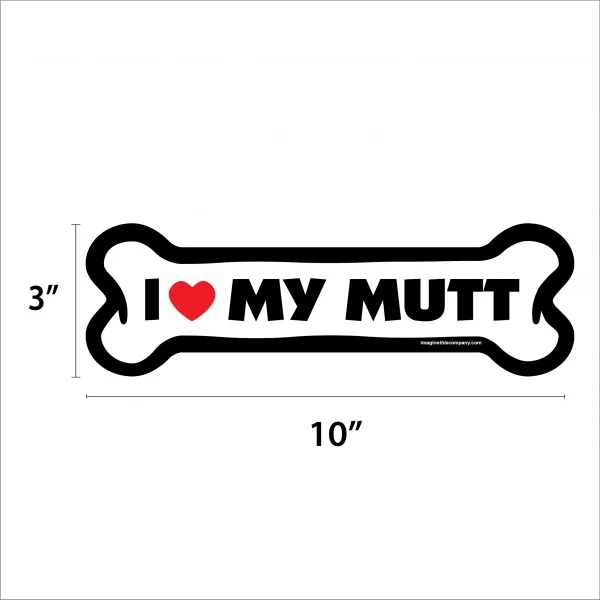 I Love My Mutt Large Bone Magnet - Image 2