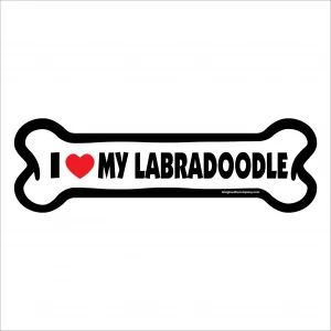I Love My Labradoodle Large Bone Magnet