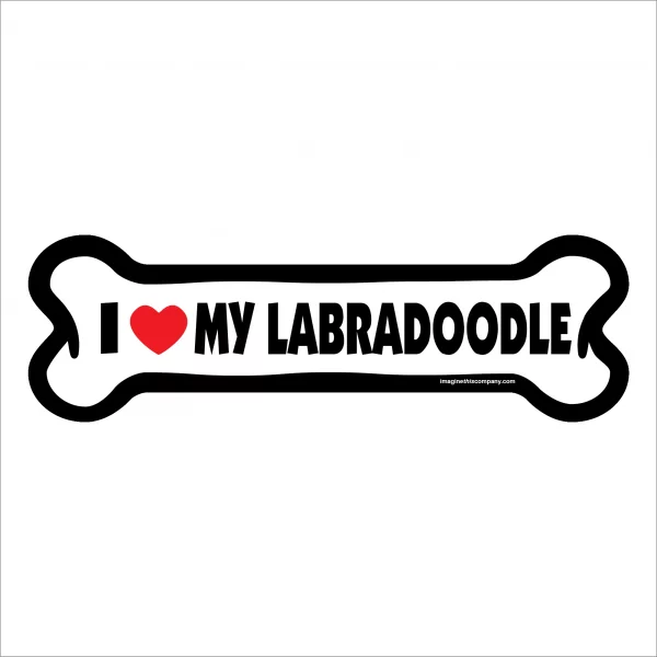I Love My Labradoodle Large Bone Magnet