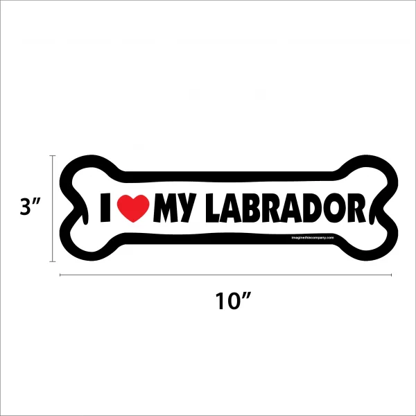 I Love My Labrador Large Bone Magnet - Image 2